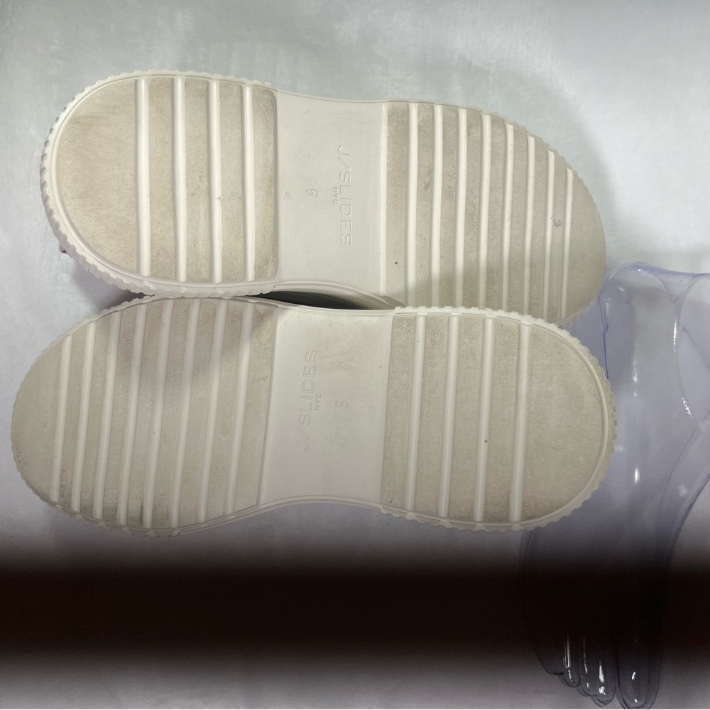 J/SLIDES Gray with Gold Metallic Finish Lace Up Shoes Leather Upper Size 6 - Picture 9 of 14